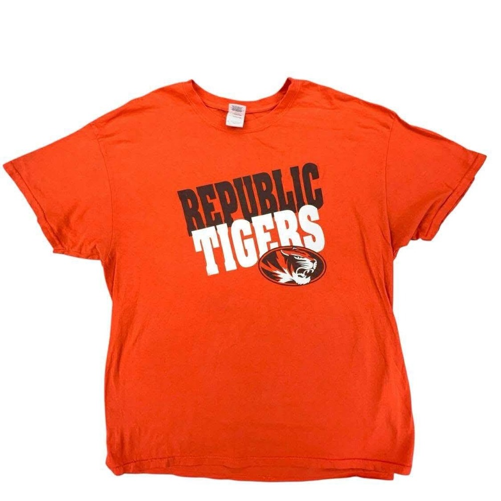 Republic Tigers T-Shirt Gildan‎ Heavy Cotton Orange XL School Graphic